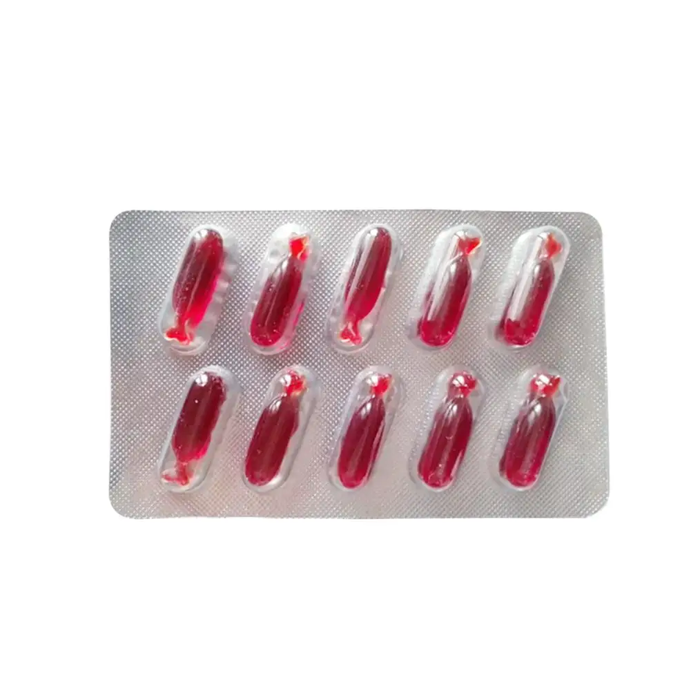 10PCS Halloween Blood Plasma Capsule Artificial Prank Joking Blood Plasma Prop Edible Item Vampire Cosplay Party Drama Tools