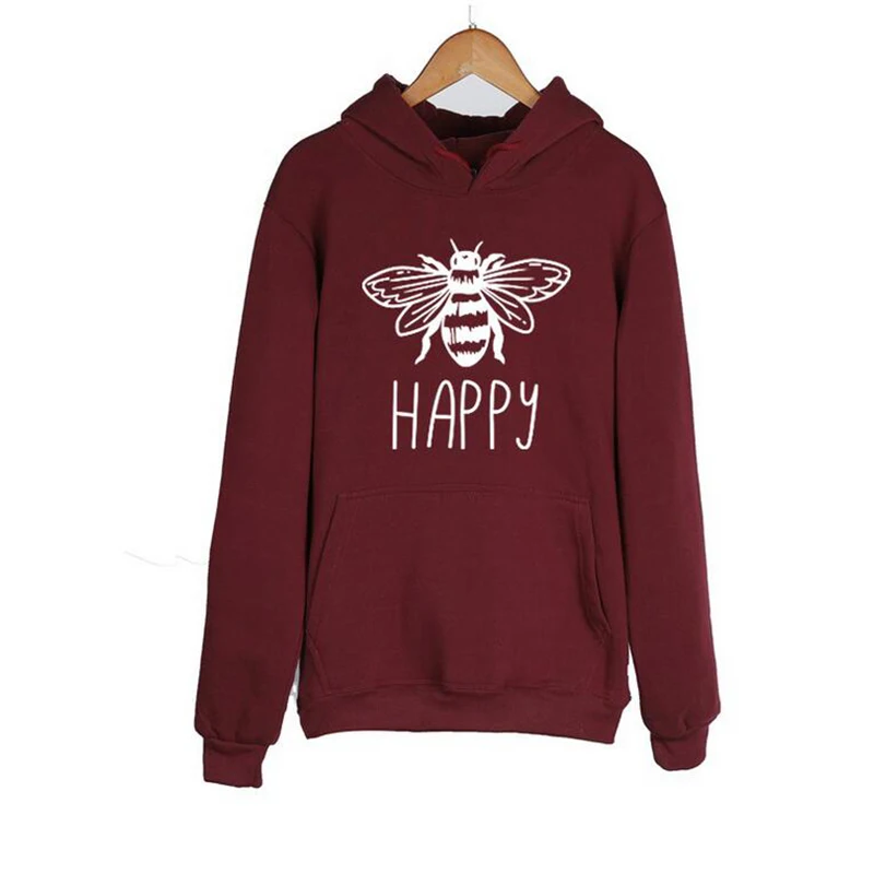 Bee Happy женские толстовки осень зима флисовые пуловеры Save The Bees Sweashirt Hipster Grunge Harajuku уличная Прямая поставка
