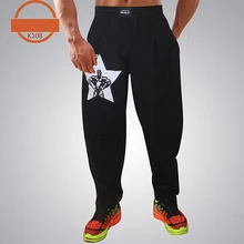 Мужские мешковатые брюки для бодибилдинга, высокая эластичность, хлопок, одежда для спортзала, штаны для фитнеса, свободные, удобные, для кроссфита, мускулаторные, спортивные штаны