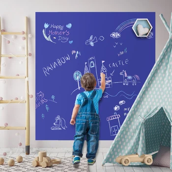 

Large Chalkboard Wall Sticker with Chalk Blackboard Contact Paper Roll Black Board Wallpaper Decal Vinyl for Home Office School