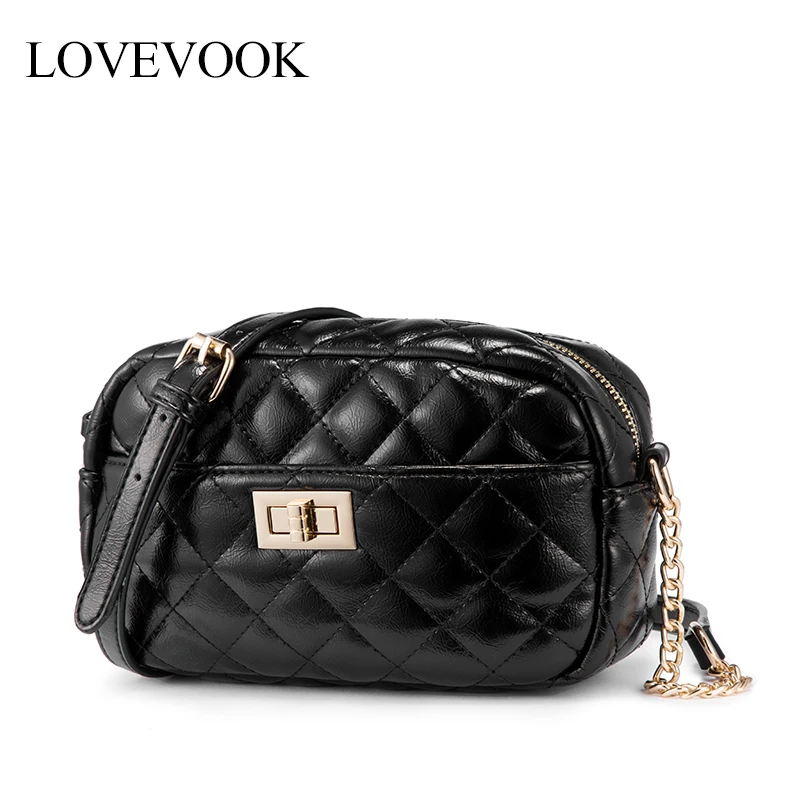 Женская сумка на плечо LOVEVOOK, черная сумка через плечо из искусственной кожи с золотым замком, мягкая наплечная сумка c встроенными карманами для карты