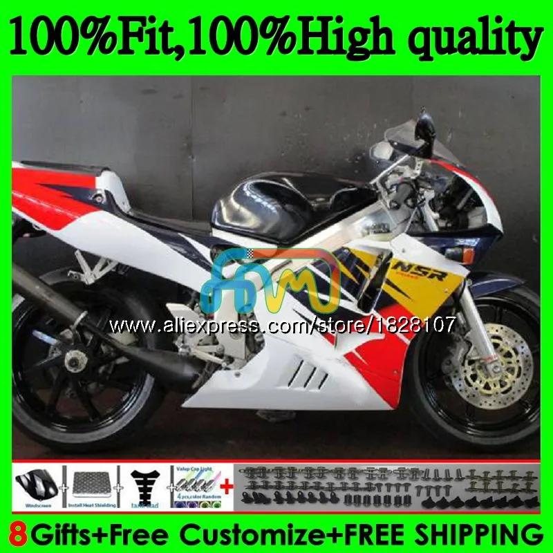 Литья под давлением для HONDA NSR 250 MC21 PGM3 NSR250R 90 91 92 93 85BS. 72 NSR250 красного и желтого цветов R RR СМП 250R 1990 1991 1992 1993 обтекатель