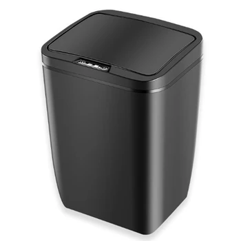 

HOT-Intelligent Induction Automatic Trash Home Living Room Bedroom Kitchen Bathroom Electric With Cover Mute Smart Home With Bat