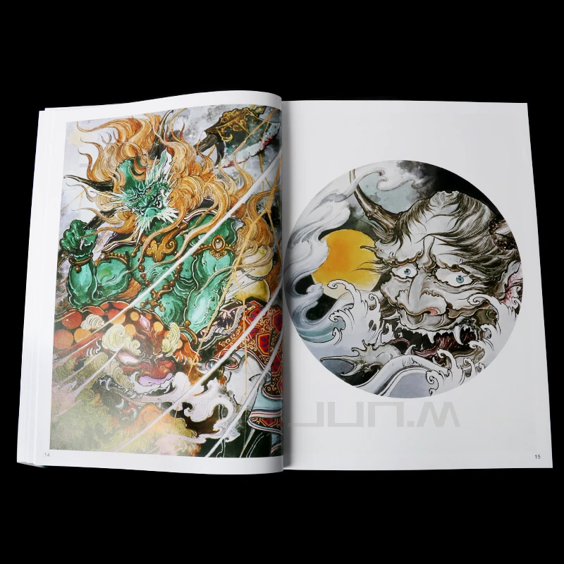40 Pages New Carved Tattoos Manuscript Book Canglong Lion Kirin Rui Animal Snake Art Tattoo Books Hand Atlas Master