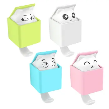 

4Pcs Wall Hook Decorative Adhesive Kitty Hooks Key Holder Wall Hanger for Wall Hanging with Bag Coat