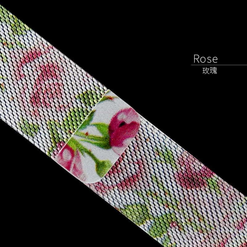 Rose For Apple Watch Series 5 4 Band 44mm 40mm Milanese Loop strap Stainless Steel Bracelet 38mm 42mm Skull Design For i Watch 1/2/3 - Цвет ремешка: Rose