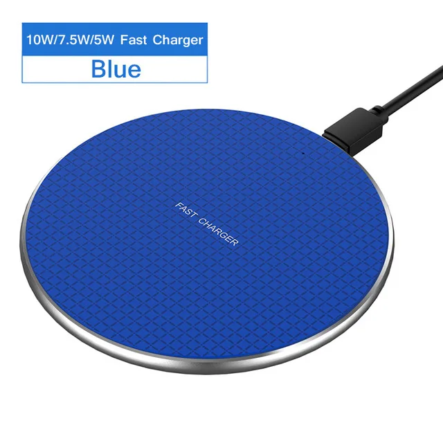 Blue 10 Вт Быстрое беспроводное зарядное устройство для iPhone 11 pro X/XS Max XR 8 Plus QI Беспроводное зарядное устройство зарядный приемник для samsung S8 S9 - Цвет: Blue