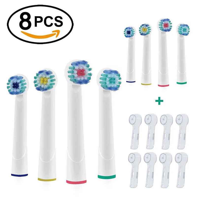 

8Pcs EB20 Toothbrush Heads Served for Oral b Vatality Electric Toothbrush Heads with Caps Adult&Kids Mixed in different colors