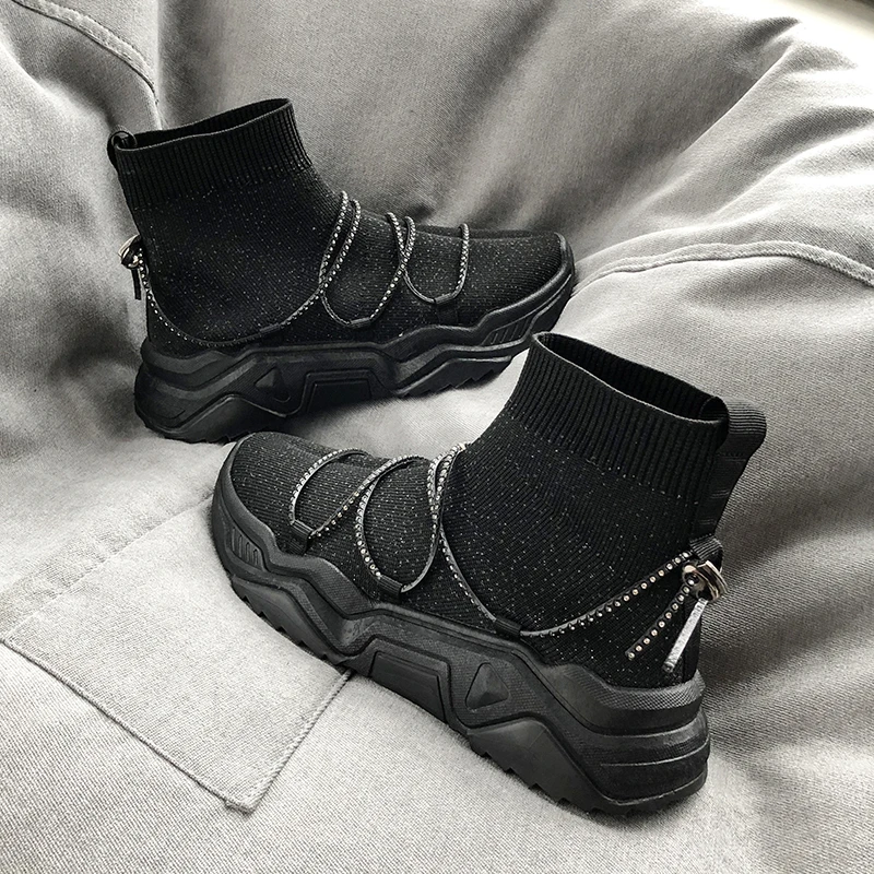 BALENC/шикарная женская обувь с высоким берцем; брендовый носок; Стрейчевые кроссовки без застежки для бега; Masculino Adulto; носки; красовки; Размеры 35-40