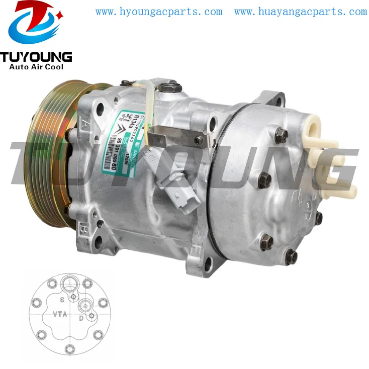 SD7V16 автомобильный компрессор кондиционера для Citroen BERLINGO Box 9639109580 96464167809580 9646416780