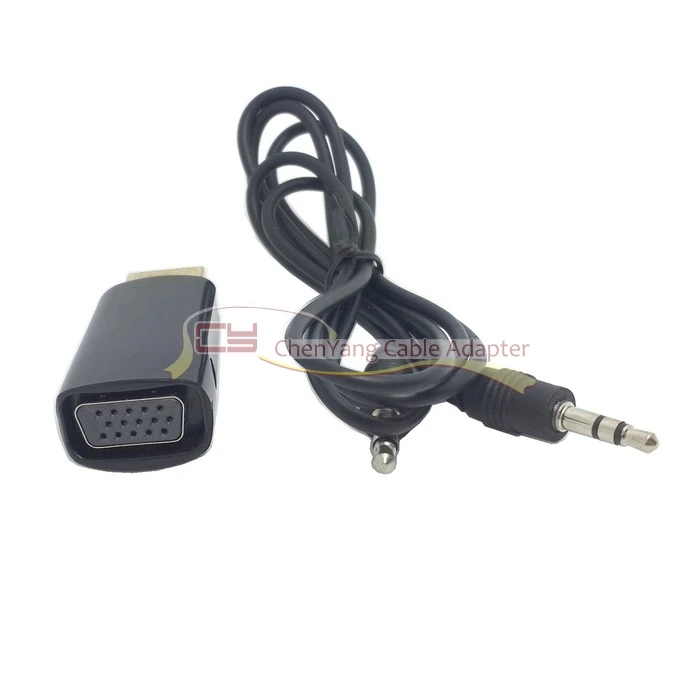 Черный HDMI к VGA выход видео адаптер с 3,5 мм аудио кабель для Apple tv и проектор и монитор
