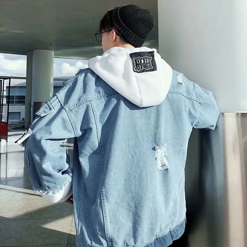 New Style Jeans Coat Men Spring And Autumn Korean-style Trend Winter Jacket Loose Handsome Loose-Fit Clothes Men'S Wear