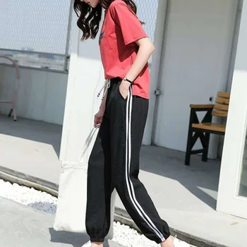 

Autumn New Women Jogger Harem Long Trousers Loose Drawstring Pants Female Ins Students Korean Casual Nine Pants