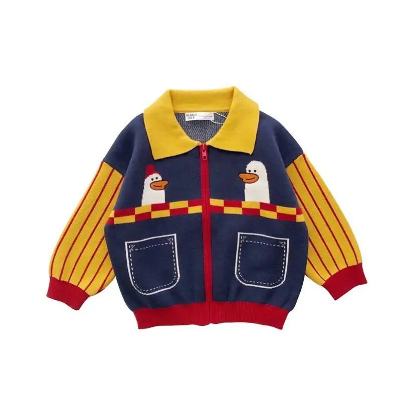 

Baby Boys Sweaters Jackets Autumn Winter New Children's Print Knitted Coats Children's Boys Cardigan Coat Toddler Outwear