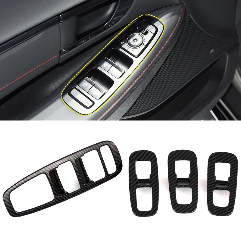 Подходит для hyundai Sonata Sensuous DN8 ABS углеродное волокно аксессуары для интерьера автомобиля, двери, окна, переключатель крышка Накладка