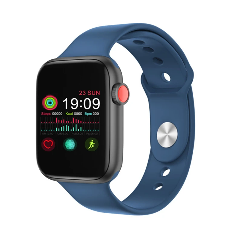 blu Новые умные часы T5 для женщин и мужчин, серия 4 iw8, умные часы, пульсометр, кровяное давление, спортивные часы для IOS, Android, PK, P80, W34 IWO 8 - Цвет: blu