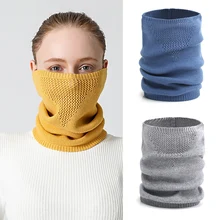 Máscara facial transpirable Unisex, Foulard Echarpe, bufanda de anillo de punto sólido, para exteriores, deporte, redecilla cálida, 2021