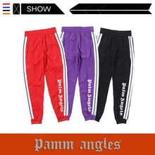 Новинка, мужские и женские спортивные штаны с пальмовыми ангелами, лучшее качество, с карманами на молнии, фиолетовые, красные, оранжевые, черные модные спортивные штаны, джинсы