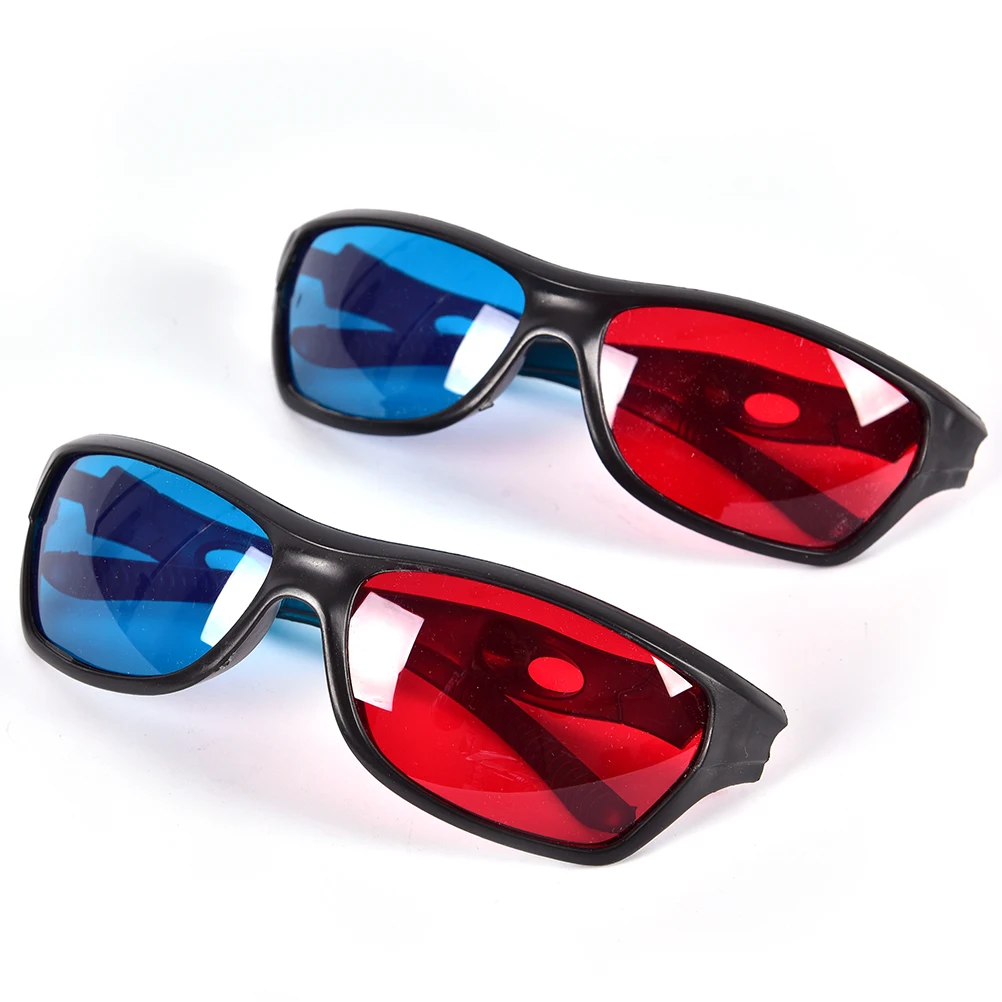 5pcs Universal Black Frame Red Blue Cyan Anaglyph 3D Glasses 0.2mm For Movie Game DVD