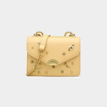 

2019 new style handheld small flap bag single shoulder oblique cross chain bar Korean version women's bag minority bag