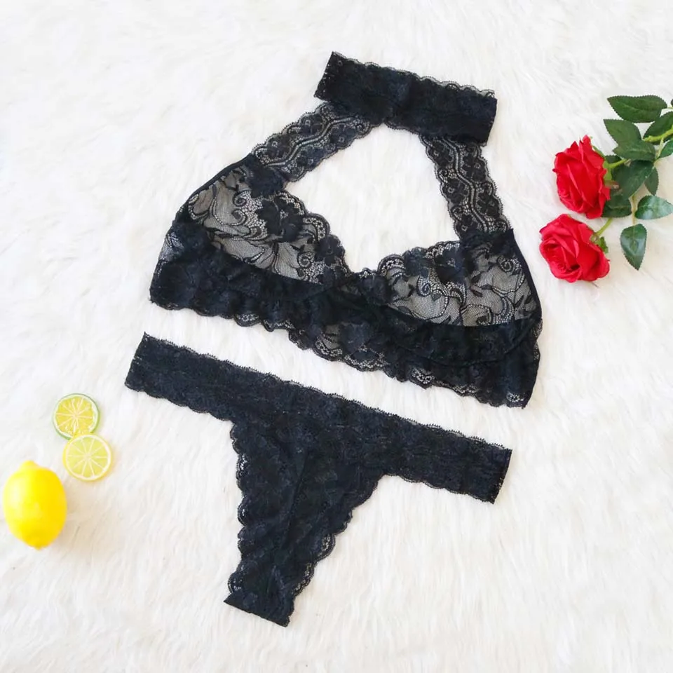 New Women Bra and Panties Set Plus Size Underwear Lace Wire Free Lingerie Sets Transparent Bralette Bikini Lady Brassiere Briefs