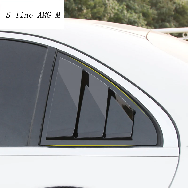 

Car Styling Rear Window Triangle Shutters decoration panel Covers Stickers Trim For Mercedes Benz C class W205 Auto Accessories