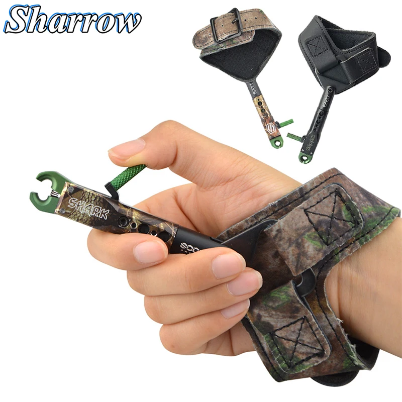 1pcs Archery Wrist Release Aids Trigger Caliper Straps Adjustable Compound Bow Shoot For Compound Bow Archery Accessories