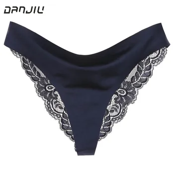 

Luxury Style Sexy Lace Low Waist Women G-string Delicate Flowers Seamless Solid Female Thongs Elegant T-back Underwear Panties