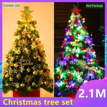 

High-End Simulation Pine Needles Christmas Tree Package 2.1 M Encryption Luxury Christmas Decorations Luminous Christmas Tree