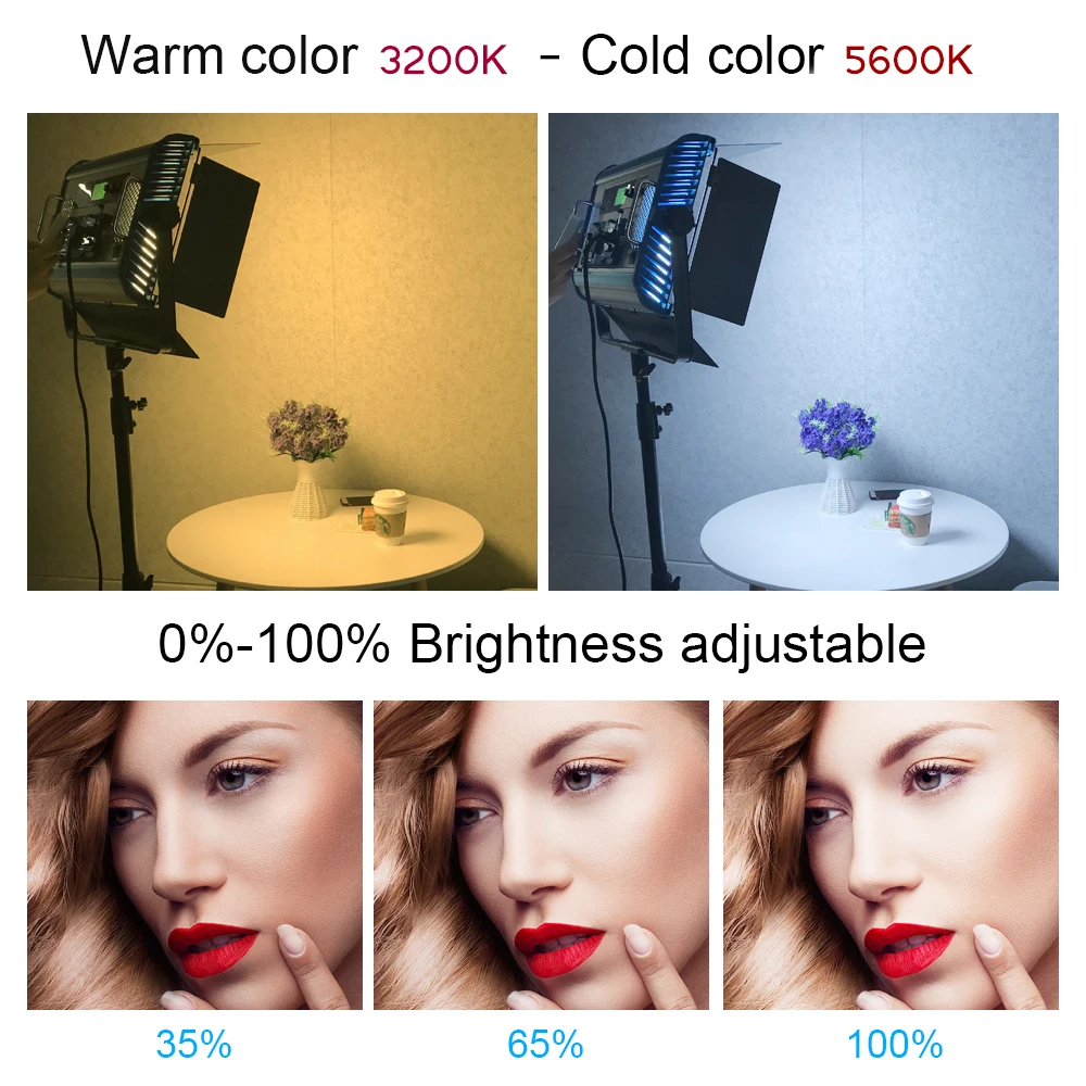 100W Bi-color 3200K-5500K Led Video Studio Light Yidoblo A-2200IV Photography Lighting LED Soft Fill Light with Tripod DMX