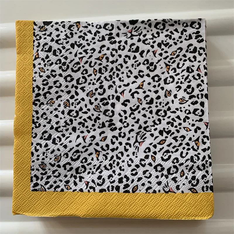 Decoupage Wedding Napkin Paper Cute Tissue Colorful Leopard Birthday
