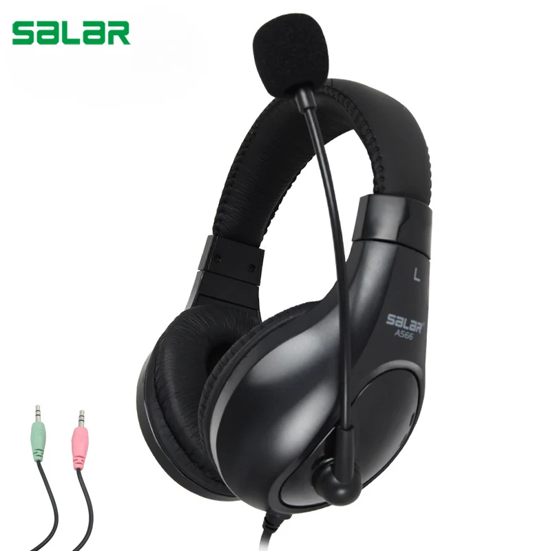 Salar A566 3 5 мм наушники игровая гарнитура с микрофоном ПК игровые стерео для