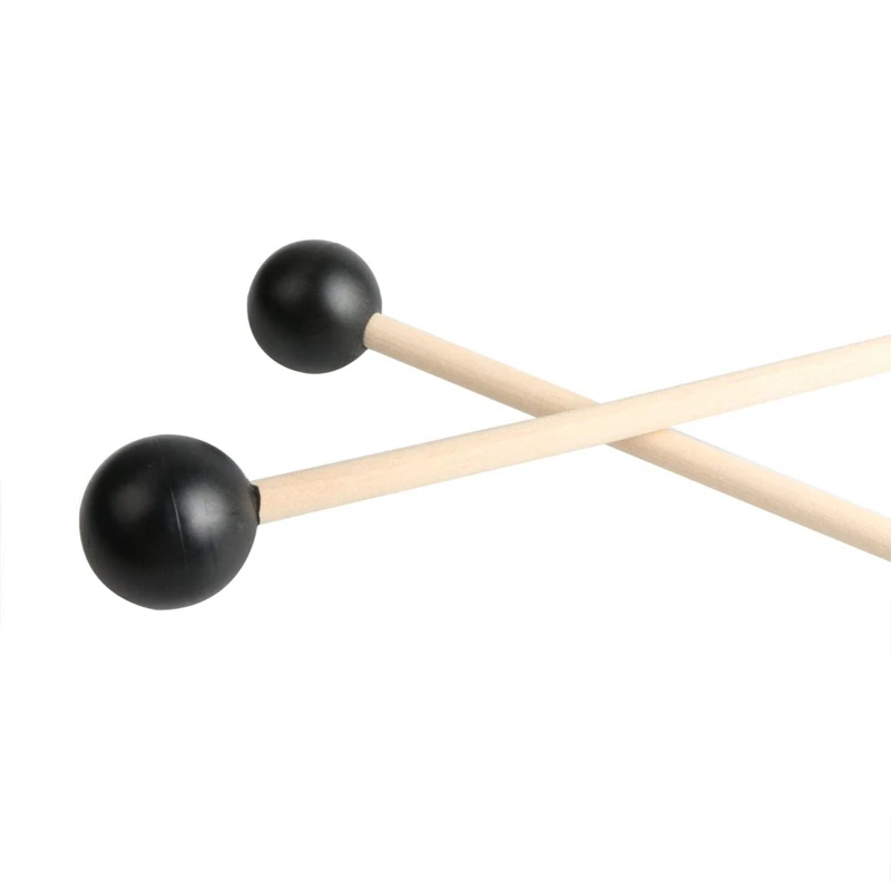1 пара головок пряжи средней жесткости Marimba Mallets и 1 пара резиновых палочек с деревянной ручкой для перкуссионных колокольчиков Glockenspiel