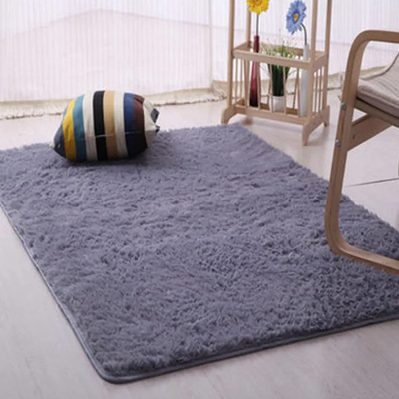 Простой сплошной цвет мягкий лохматый ковер для гостиной европейский домашний теплый плюшевый пол коврики пушистые Коврики Спальня искусственный мех ковер