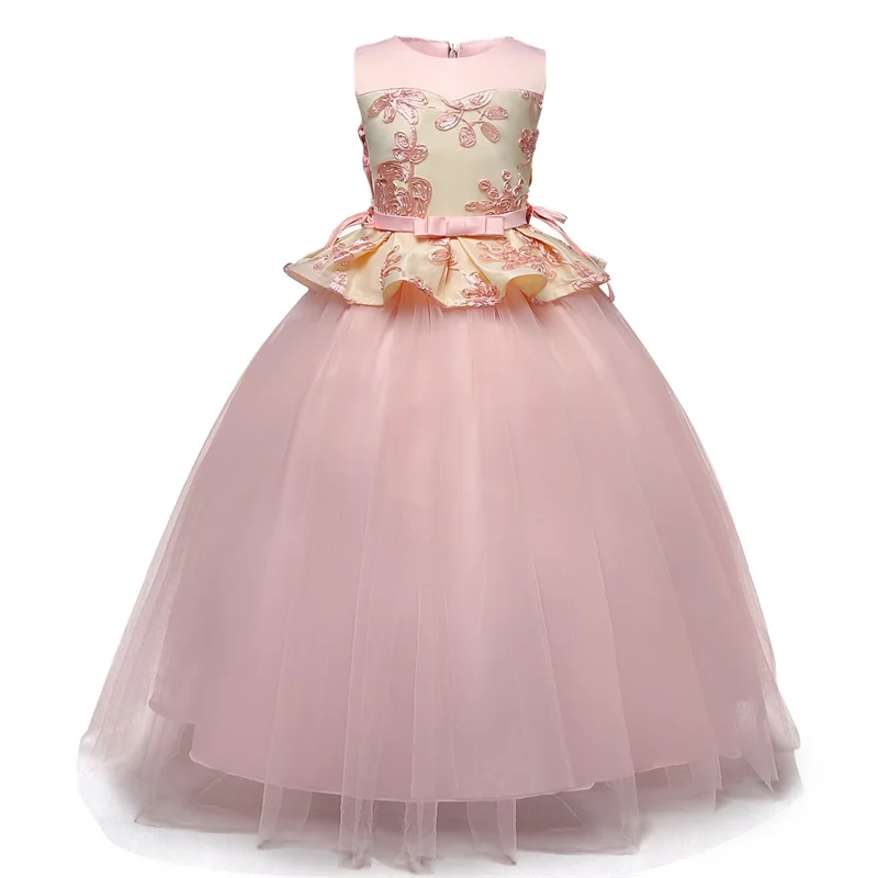 Rainbow Unicorn Cosplay Girl Dress Party Elegant Flower Lace Long Tutu Formal Ball Gown Princess Baby Dresses 5 7 8 12 14 Years