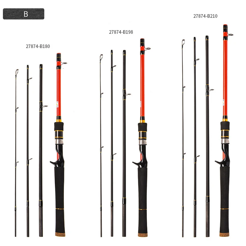 Удочка для рыбалки из углеродного волокна, 1,8 м, 1,98 м, 2,1 м, литье, 4 секции, быстрое действие, спиннинг, удочка, рыболовные снасти, аксессуары