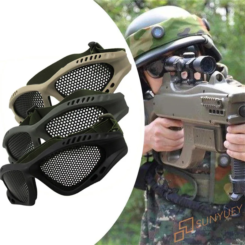 

High Quality Hunting Tactical Paintball Goggles Eyewear Steel Wire Mesh Airsoft Net Glasses Shock Resistance Eye Game Protector
