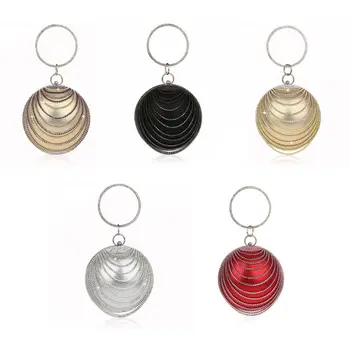 

THINKTHENDO Round Shape Evening Bag Women Wristlets Clutch Tote Wedding Handbag Purse