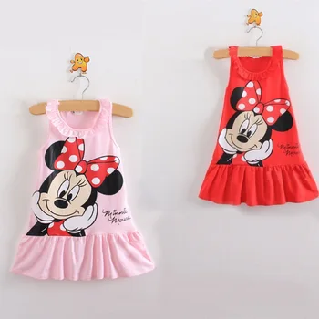 

Summer Girls Dress Minne Kids Girls Clothes Cute Hello Kity Cartoon Pattern Baby Girl Princess Dress Kids Dresses For Girls