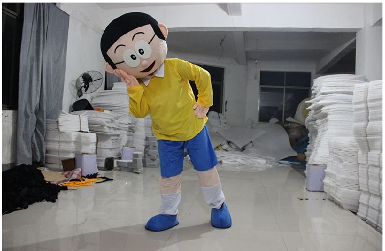 Костюм талисмана Doraemon Nobita, костюм персонажа мультфильма Nobi Boy, маскарадный карнавальный костюм персонажа, подарок на день рождения, Хэллоуин