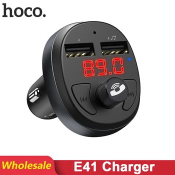 

HOCO E41 10 pcs/Lots Wholesale Dual USB Car Charger LED Display FM Transmitter Modulator Bluetooth Handsfree Car Kit Audio MP3