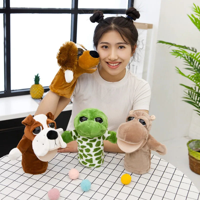 

23 style hand puppet plush toys nice elephant lion monkey shape story simulate children pretend play dolls gift for kids