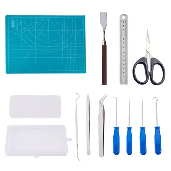 

14pcs/set Beading Tool Kit Home Kill Time Jewelry Making DIY Bead Work Manual Scissor Tailors Kids Children Ruler Multifunction