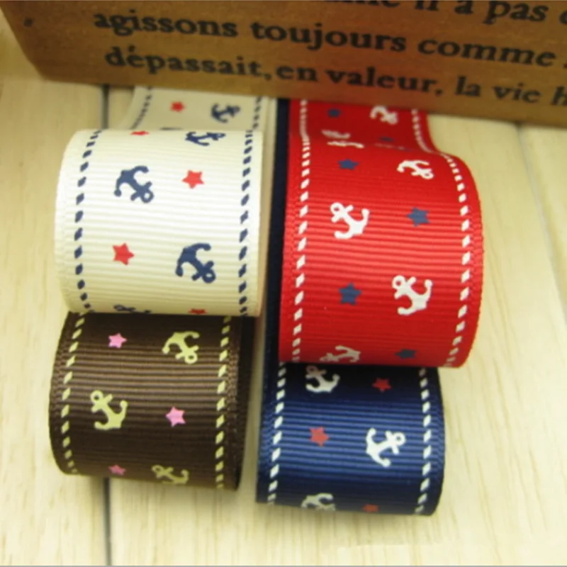 DIY 20 м "(25 мм) Звезда якорь шаблон Grosgrain лента ручной работы аксессуары