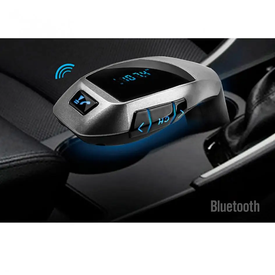 12-24V Autos беспроводной Bluetooth X5 музыкальный плеер FM ЖК-экран Радио адаптер USB зарядное устройство