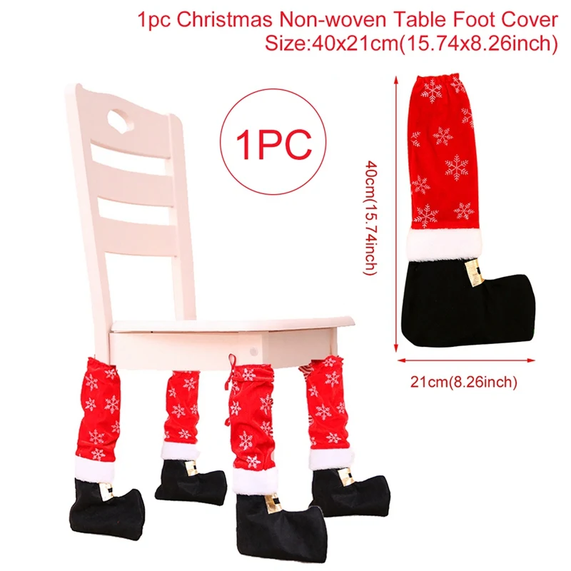 HUIRAN Рождество Санта Клаус чехлы на стулья рождественские украшения для дома Navidad Рождественский Декор подарки счастливый год - Цвет: Chair Foot Covers