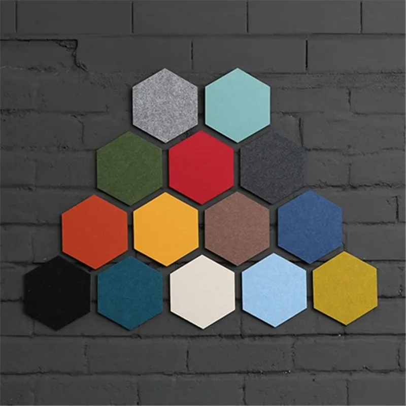 

DIY Wall Stickers Hexagonal Message Board Wall File Photoes Keys Hanging Storage Intelligence Felt Wall Stickers Room Decoration