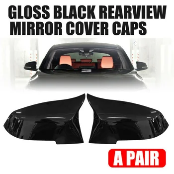 

For BMW F20 F21 F22 F30 F32 F36 X1 Rearview Mirror Cover Auto 1Pair Glossy Black