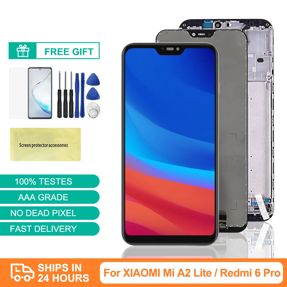 Оригинальный ЖК-дисплей 5 84 дюйма для Xiaomi Mi A2 Lite сенсорный экран дигитайзер в