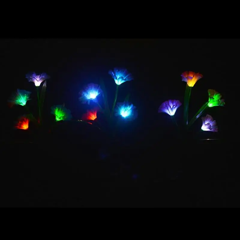 2 шт 3 цвета 4LED Солнечный симулятор Morning Glory газон свет Красочные Изменение наружная газонная лампа для сада